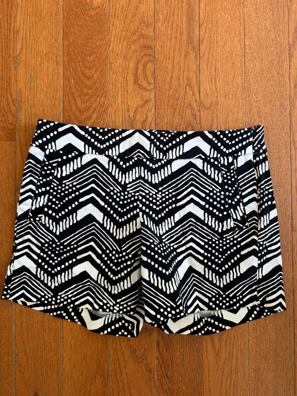 J Crew Black & White Patterned Chino Shorts